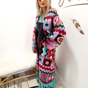 MANTEAU BOHEME TURQUOISE
