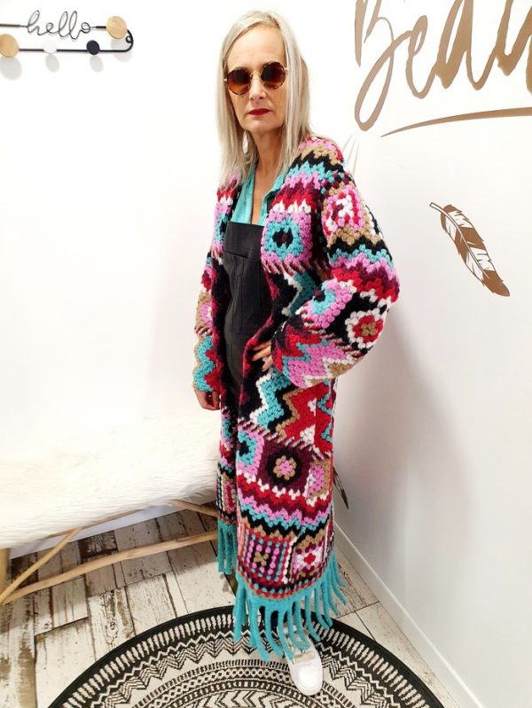 MANTEAU BOHEME TURQUOISE