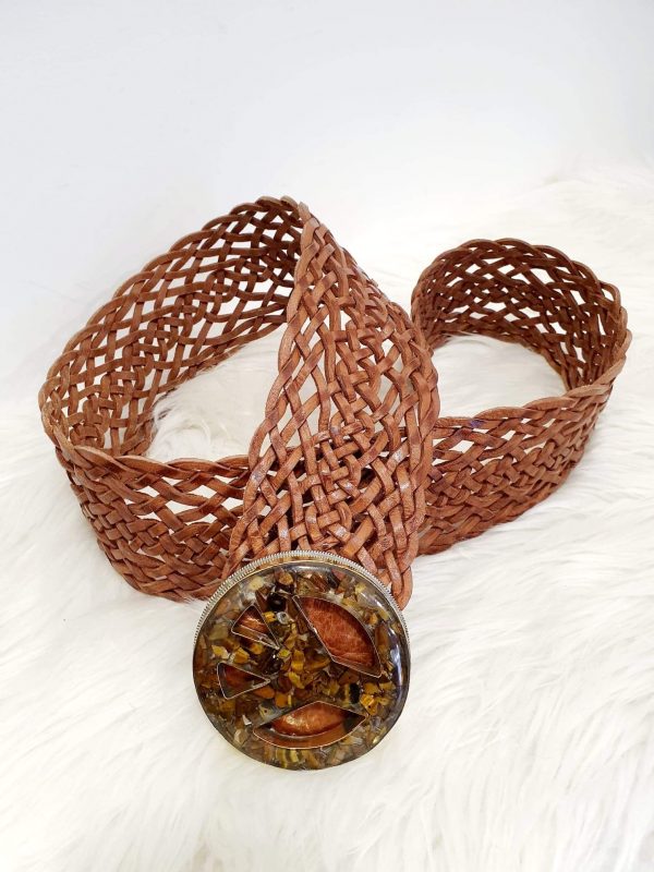 CEINTURE PEACE & LOVE CAMEL